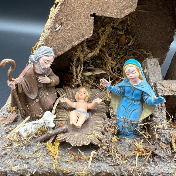 Vintage Italian Wood Creche Nativity Set Manger. Christmas Decoration. 4 figure - Picture 10 of 16
